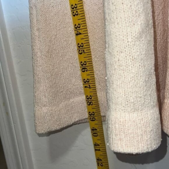 Ricardo Knit Dress Womens Cream Gold Stripe Textured Long Sleeve Square Neck - Picture 15 of 16